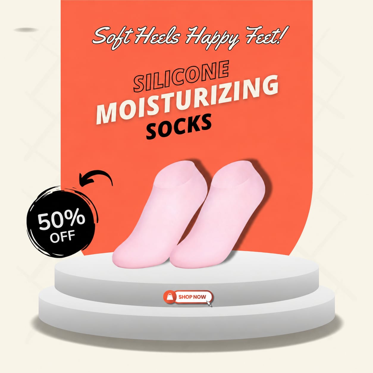 Anti Slip Silicone Moisturizing Socks for Repairing Dry Feet, Cracked Heels and Softening Rough Skin Rs.899