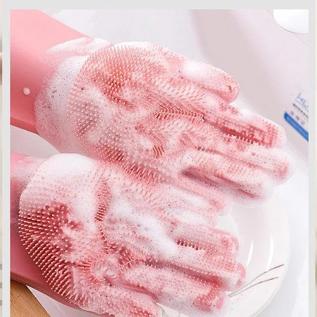 Multi Purpose Silicone Washing Gloves Multi Color Heat Resistant