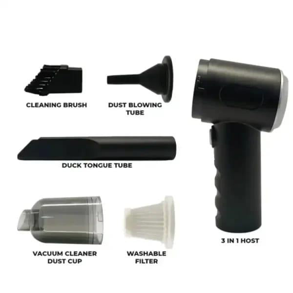 Imported 3-in 1 Portable Cordless Rechargeable Vacuum Cleaner & Blower Cleans Up Every Corner Of Your Home & Car