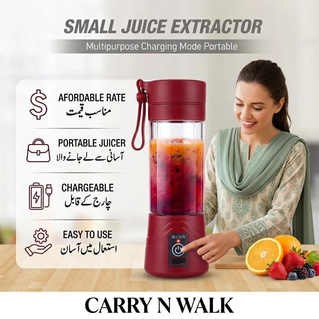 USB Rechargeable Juicer 6 Blades Electric Blender Portable Mixer