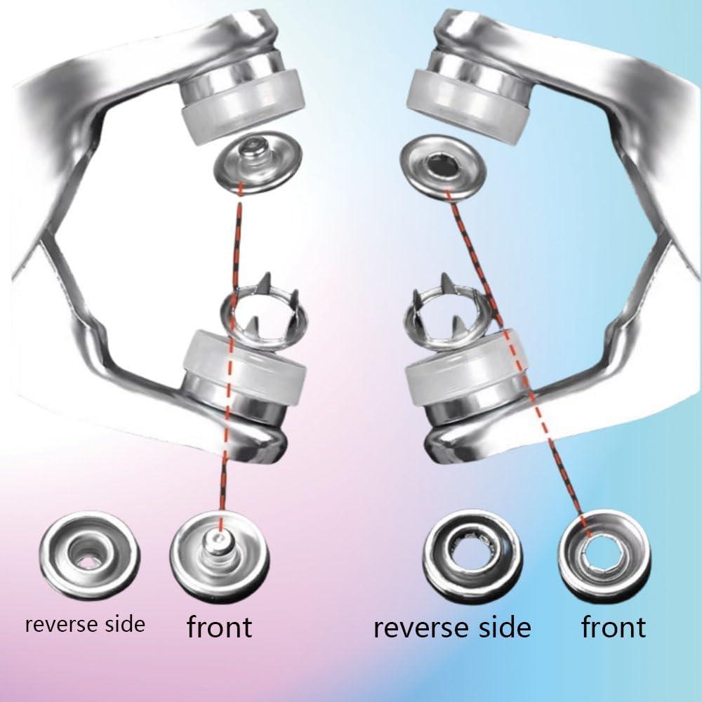Full Body Metal Snap Button Set with Hand Pressure Plier Button Press