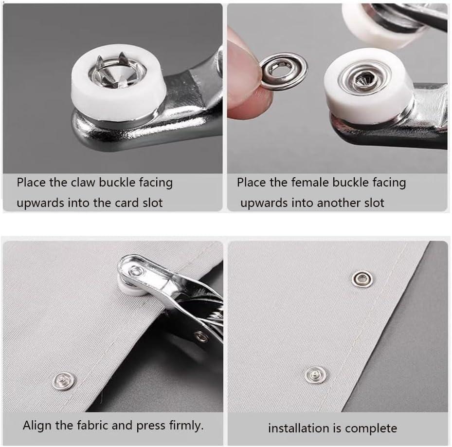 Full Body Metal Snap Button Set with Hand Pressure Plier Button Press