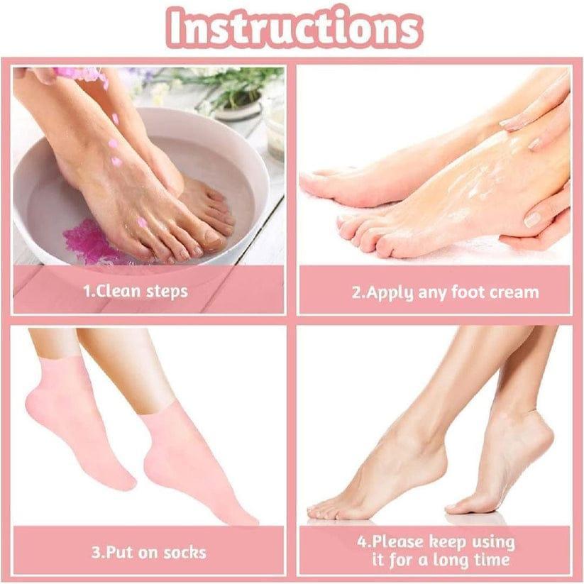 Anti Slip Silicone Moisturizing Socks for Repairing Dry Feet, Cracked Heels and Softening Rough Skin Rs.899