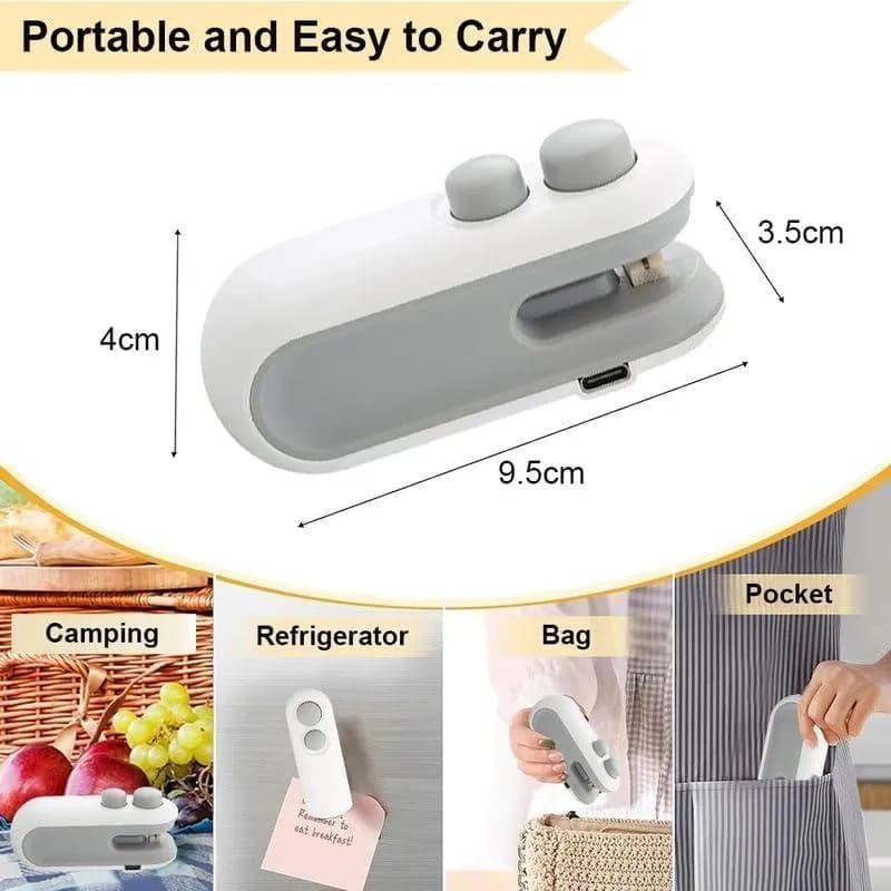 Rechargeable 2 in 1 Portable Mini Food Bag Heat Sealer And Cutter For Home and Outdoor Use