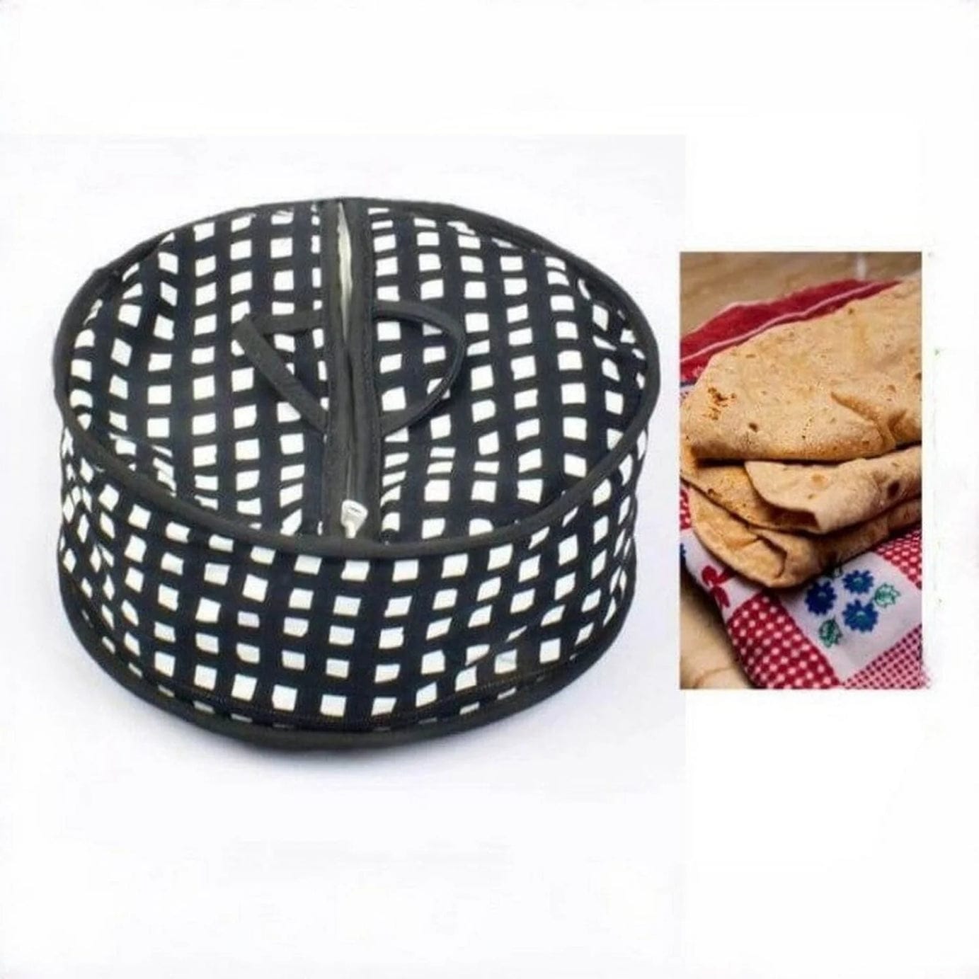 Pack Of 3 - Roti Basket Circle – Roti Chapati Box with Zipper Cover Just Rs. 1099 Only