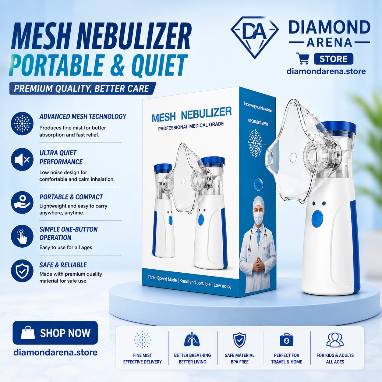 Portable Nebulizer For Kids and Adults Just Rs. 1499 Only