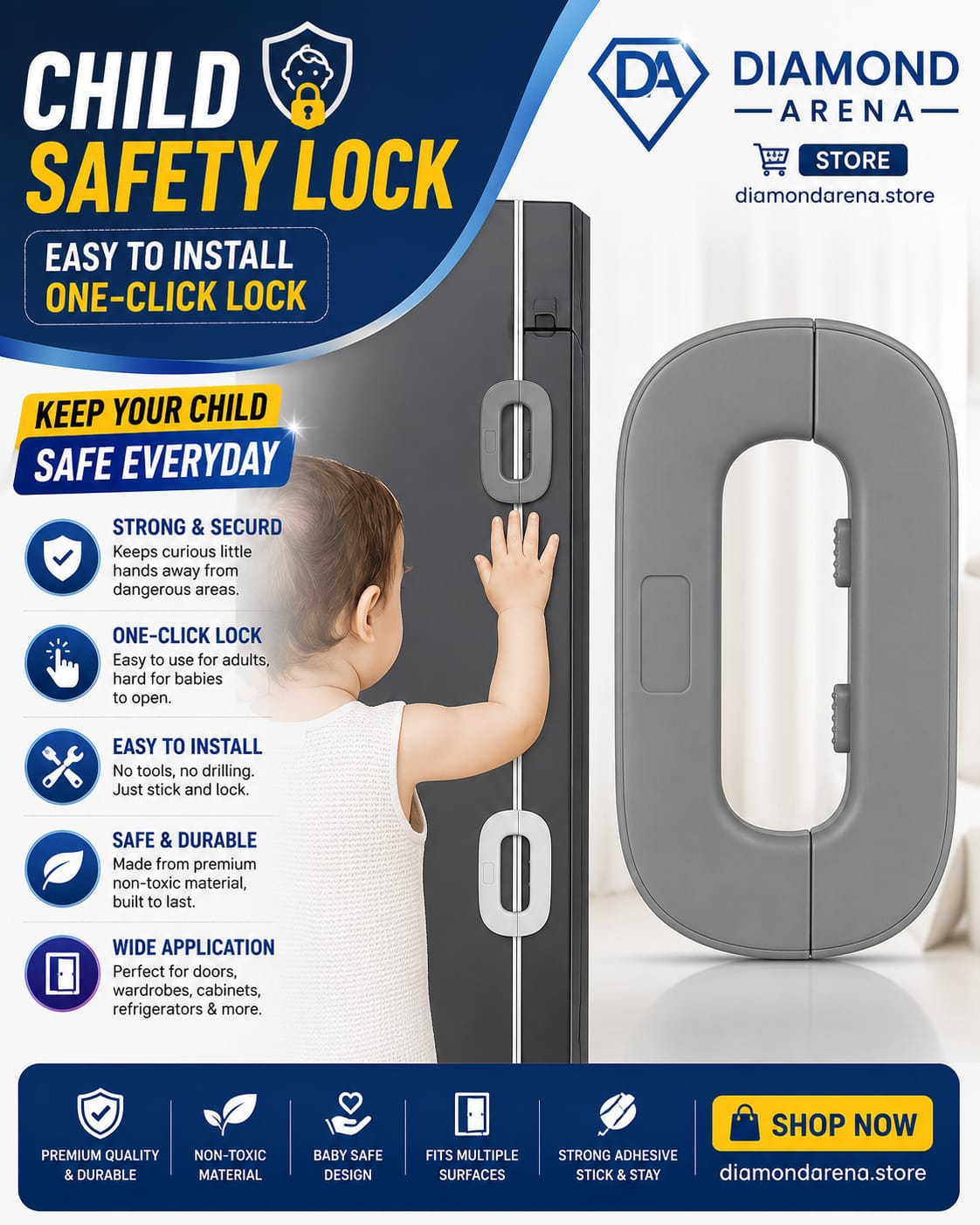 New Style Fridge Lock One Hand Operation