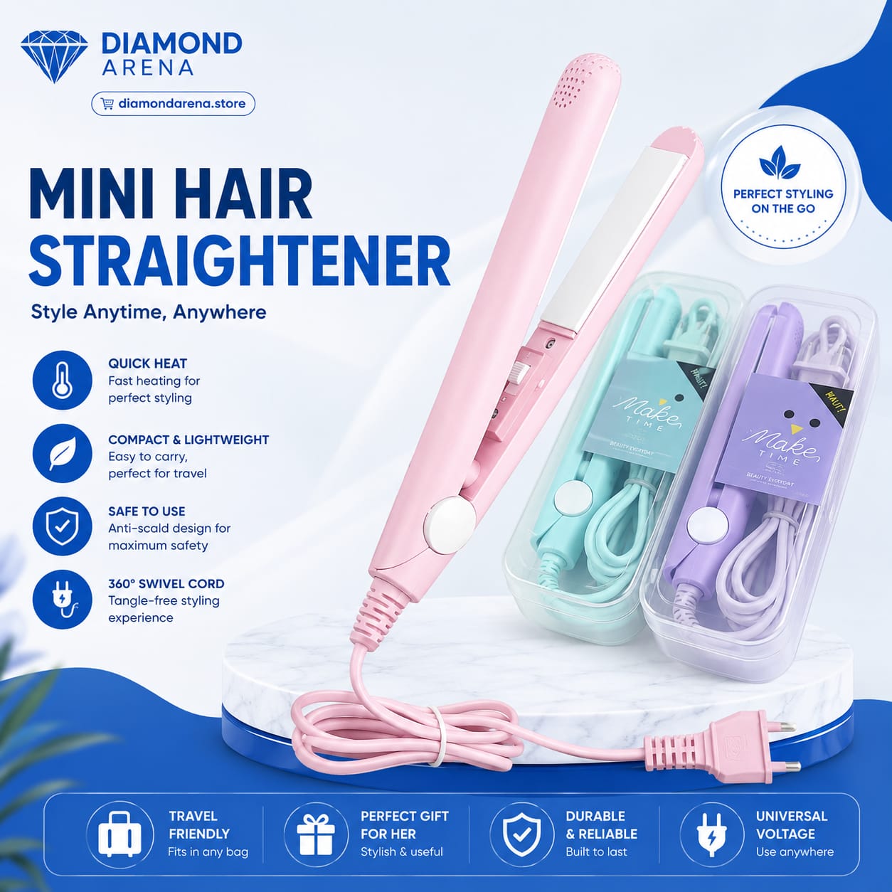 Mini Pocket Friendly Make Time Hair Straightener For Women